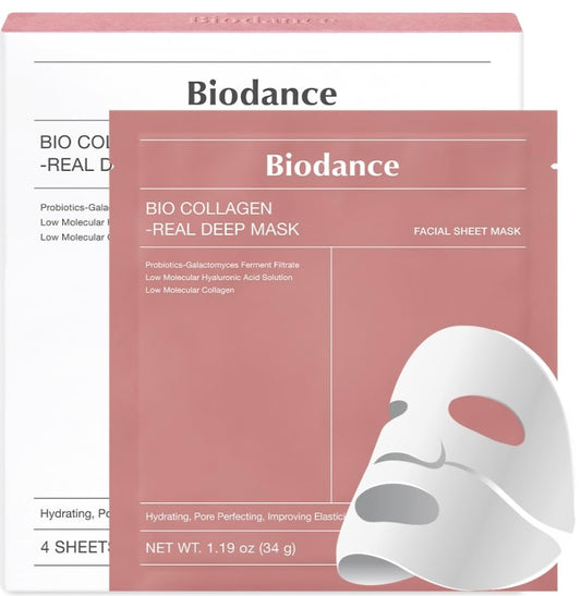 BIODANCE Bio-Collagen Real Deep Mask, Hydrating Overnight Hydrogel Mask, Pore Minimizing, Elasticity Improvement
